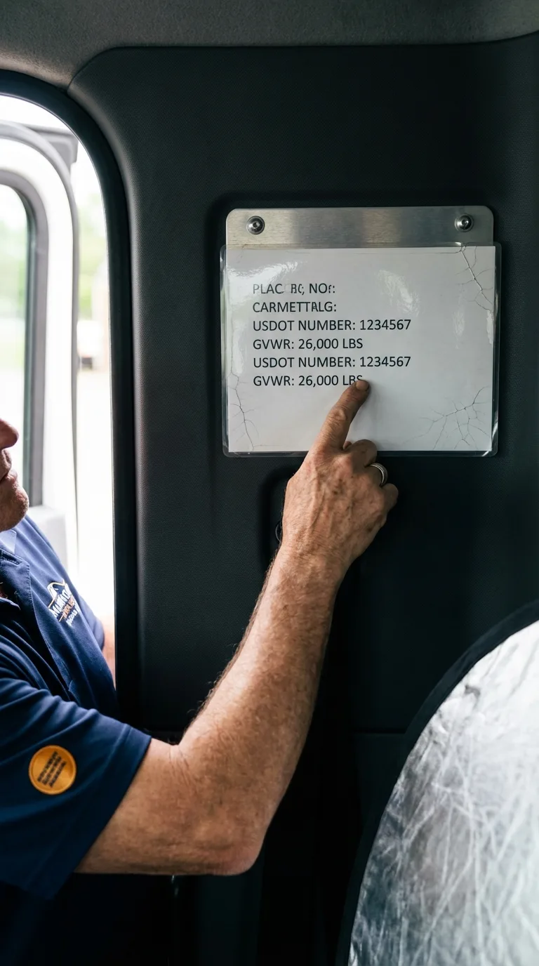 USDOT licensing placard verification in Moultonborough